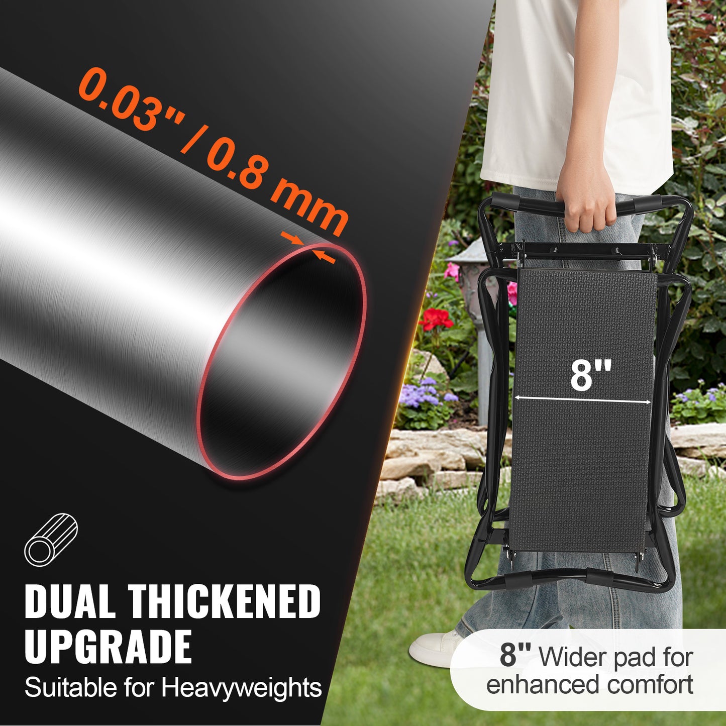 Foldable Garden Kneeler with Cushion & Tool Pockets