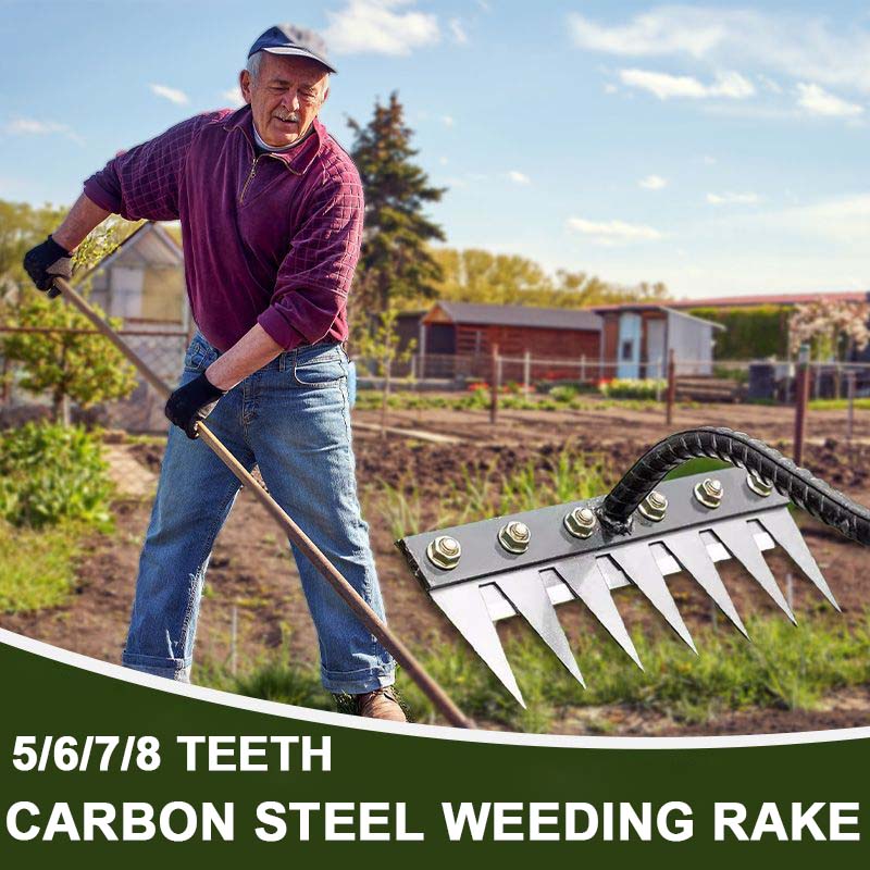 5/6/7/8-Tooth Carbon Steel Garden Weeding Rake