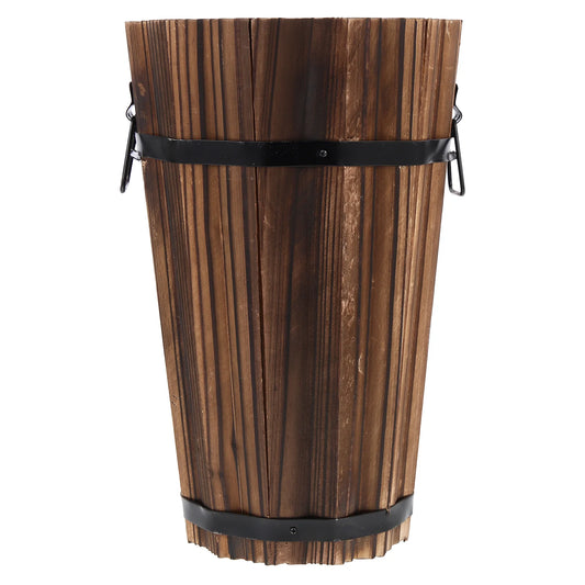 Tall Wooden Barrel Pot