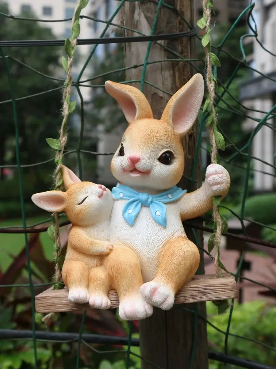 Swing Rabbit Figurine