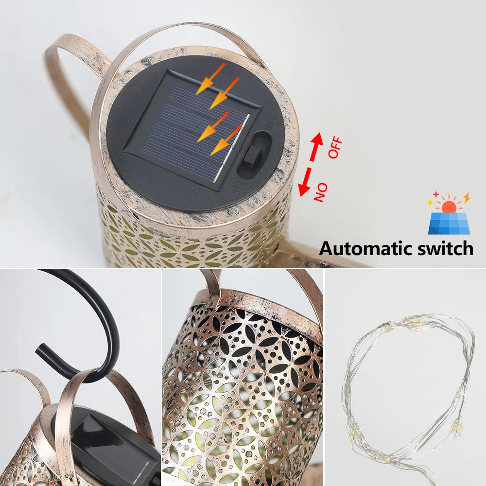 Solar Watering Can Outdoor Lantern