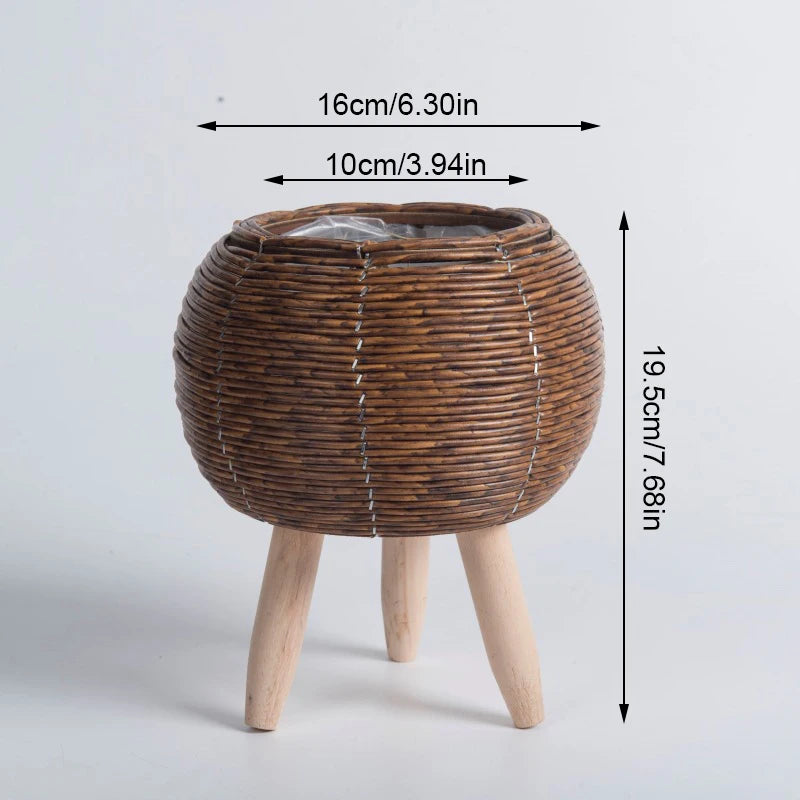 Rattan Woven Flowerpot