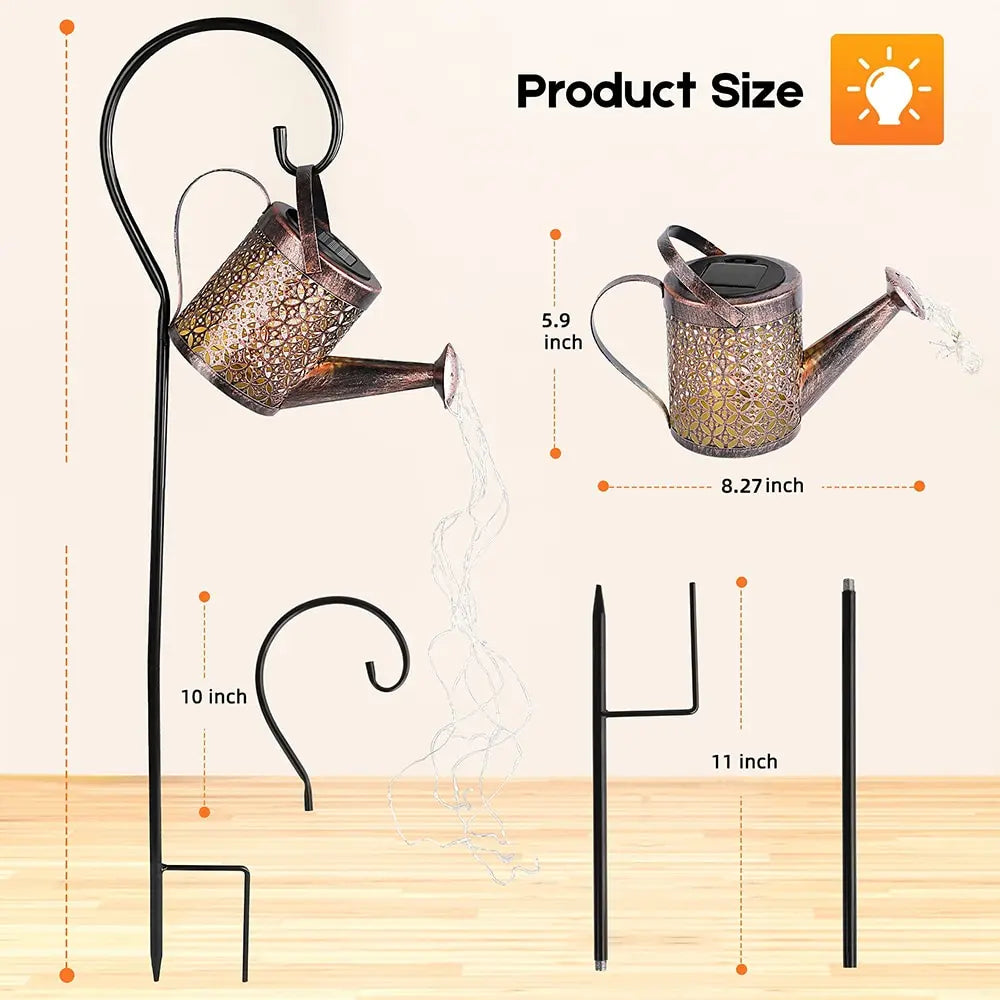 Solar Watering Can Outdoor Lantern