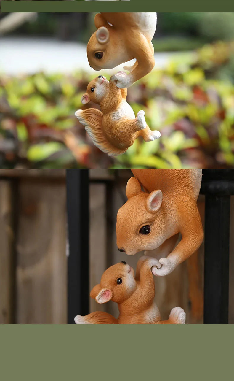 Linking Squirrel Garden Decor