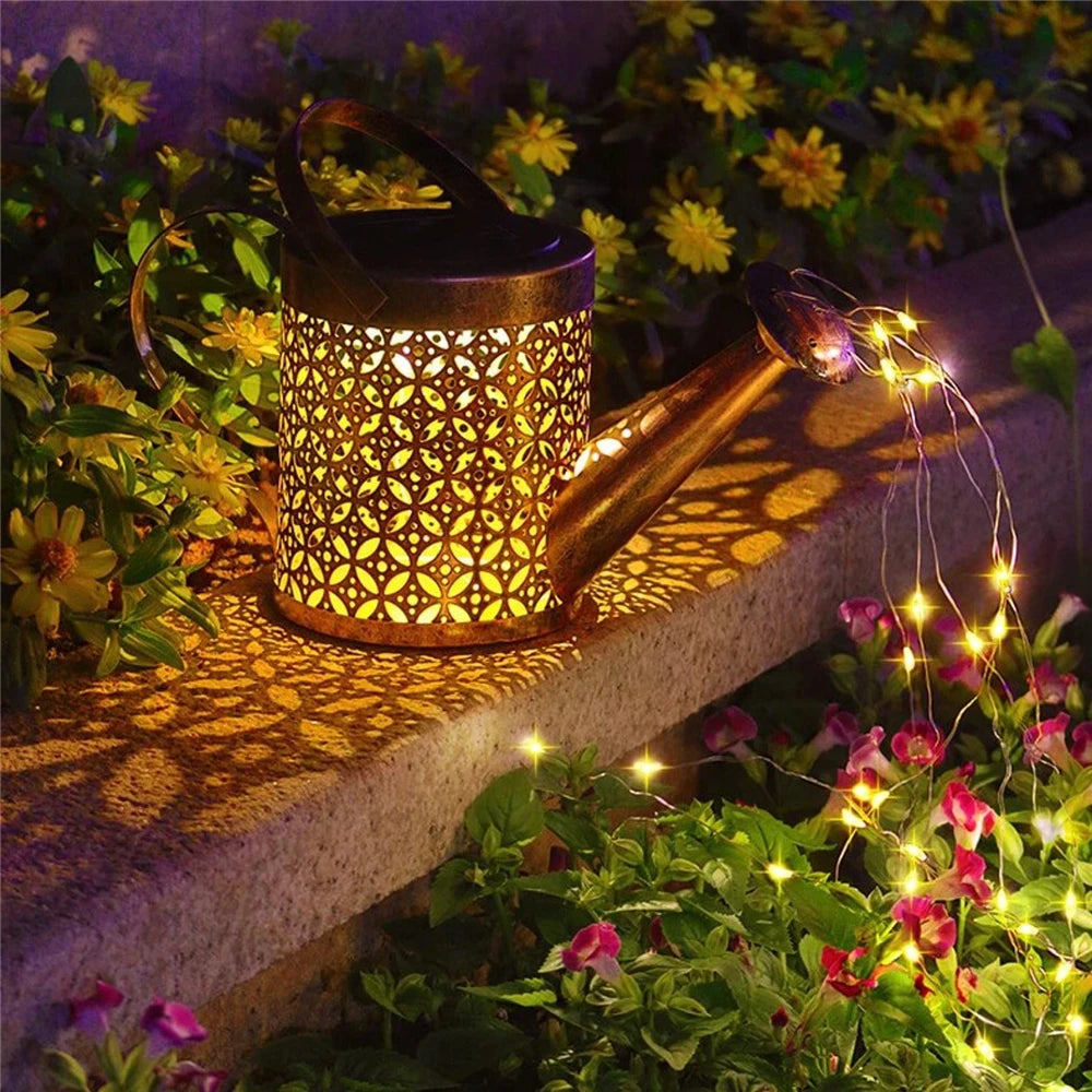 Solar Watering Can Outdoor Lantern