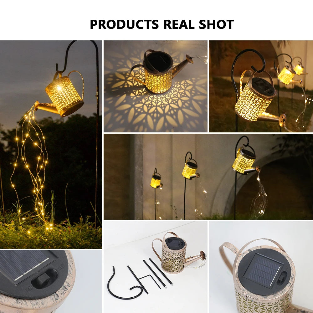 Solar Watering Can Outdoor Lantern