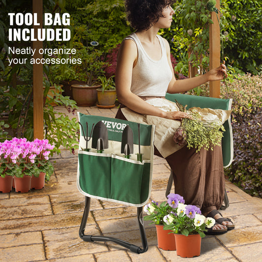 Foldable Garden Kneeler with Cushion & Tool Pockets